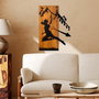 Wallity Brave Accesorio Decorativo de Pared de Madera y Metal Nogal y Negro